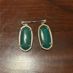 Elegant Green and Gold Earrings